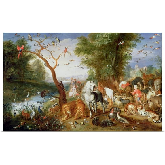 Great BIG Canvas | Rolled Jan (1654-1708) van Kessel Poster Print entitled The Animals entering Noah's Ark
