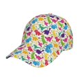 thumbnail image 1 of Fotbe Colorful Dinosaurs Gorro Clásico de Béisbol, Gorra Ajustable con Broche Snapback, Gorro de Exterior de Algodón Suave, 1 of 6