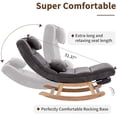 thumbnail image 4 of LuxyHoom Rocking Chair Nursery, Linen Fabric Recliner Glider Chair for Nursery, Glider Rocker with Retractable Footrest and 2 Pillowers for Bedroom, Nursery Room, Living Room (Linen Fabric Grey), 4 of 18
