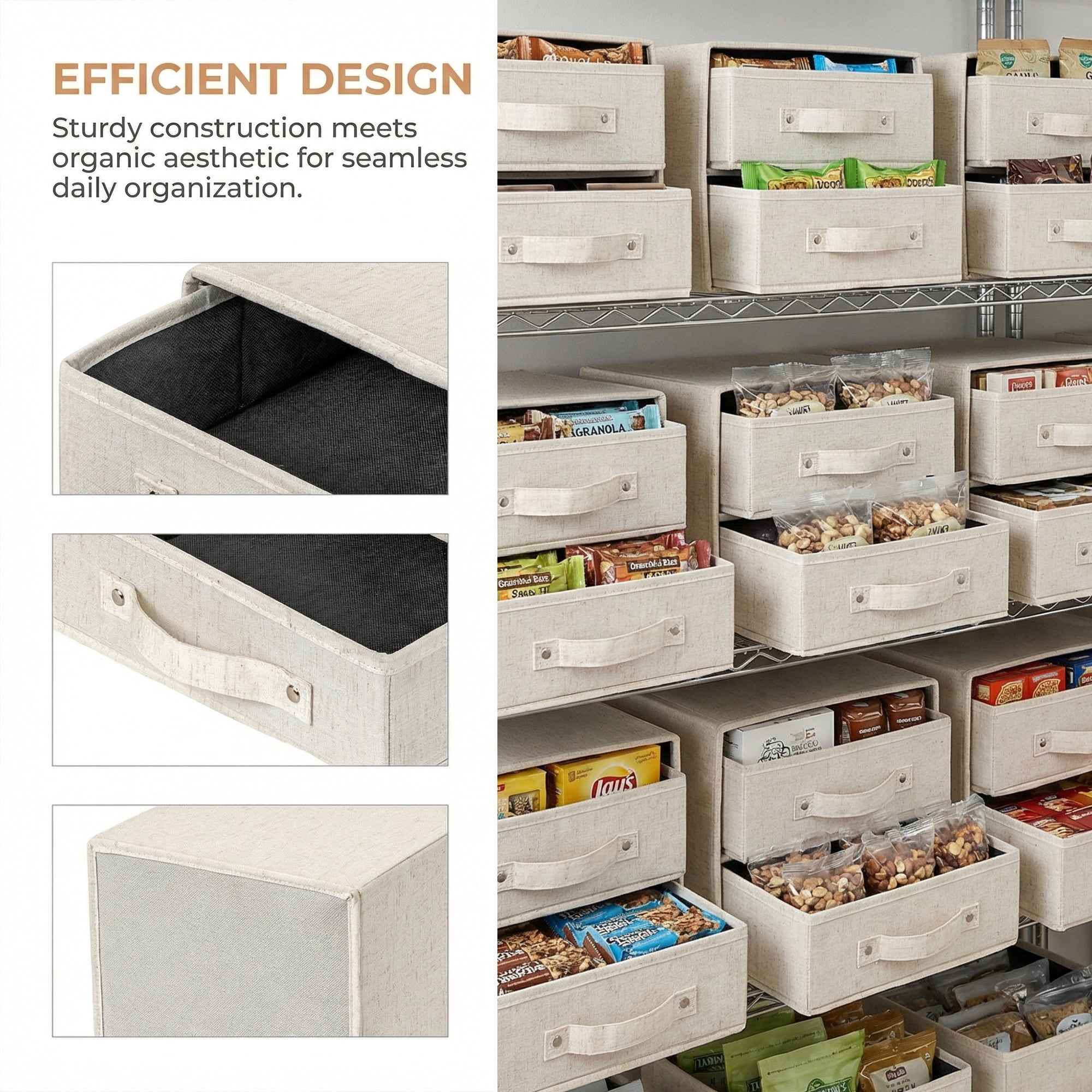 Unique Bargains Storage Cube Fabric Collapsible Basket White 11*11*7.9in