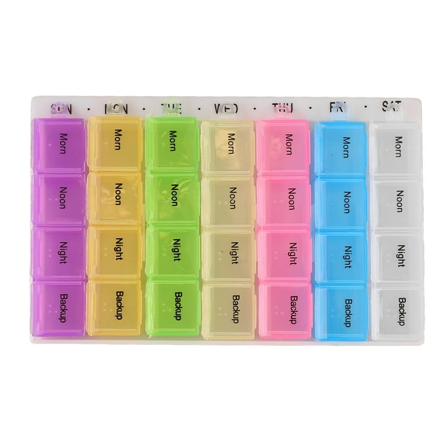 Day Medicine Organizer,Weekly Tablet Organizer 28 Medicine Box Medication Organizer High Capacity