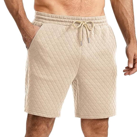PIMSSY Men Shorts Casual Drawstring Waist Solid Color Shorts With Pockets Comfortable Athletic Wear Summer Outdoor Male Breathable Bottoms