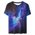 thumbnail image 4 of Save On Starry Sky Tunic Tops for Women Tie Dye Print Tee Shirts Round Neck Gradient T-Shirts Loose Short Sleeve Shirts T-Shirts Summer Casual Comfy Blouse 2025, 4 of 5