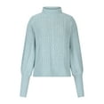 thumbnail image 4 of Patlollav Womens Solid Long Sleeve Thick Knit Pullover Crewneck Sweater Coat, 4 of 6