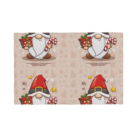 

Table Placemats Set of 4 - Christmas Gnome star 12x18 In Faux Linen Double Heat Resistant Place Mats Cloth Indoor/Outdoor Placemats Washable Table Mats for Dining Kitchen Party
