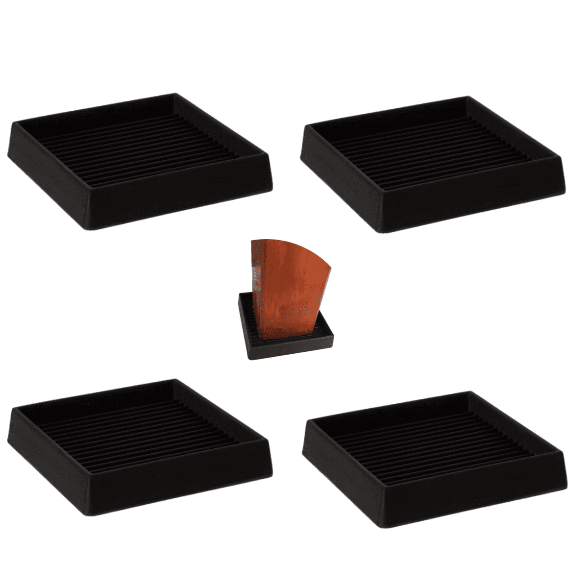 Artrylin 2.5X2.5 Caster Cups, Square Rubber Furniture Cups with Anti