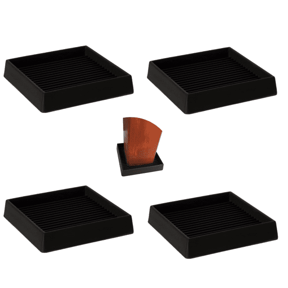 Furniture Coasters,4 Pack 3” Furniture Caster Cups - Non Slip Caster Cups for Hardwood Floors - Rubber Furniture Feet,Non Skid Furniture Grippers, Anti Slide Floor Protector for Bed Couch Stoppers