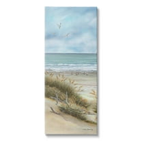Stupell Industries Seagulls & Sandpipers Beach Sand Coastal Shoreline Painting Gallery Wrapped Canvas Print Wall Art, Design by Lisa Sparling