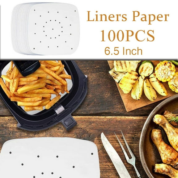 Clearance! 100Pcs Oil Absorbing Paper Perforated Paper for Air Fryer, Streamer, Pans, 100Pcs Box Paper Oil Absorbing Paper Kitchen Barbecue Oil-Proof Paper White Square 6.5 Inches Hilingoto