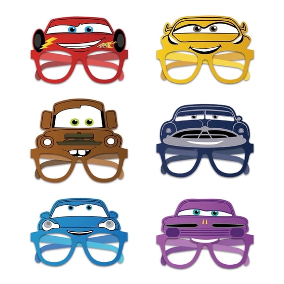 12Pcs Car Themed Glasses, Party Supplies Photo Booth Prop Cartoon Character Cosplay Birthday Gift for Kids.