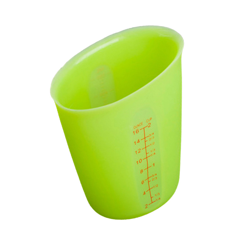 Silicone Measuring Cup Pinch&Pour Baking Measurement With Scale green