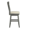 thumbnail image 2 of Weston Home Sheena Farmhouse Square Swivel Panel Back 24" Counter Height Stool, Antique Grey, 2 of 6
