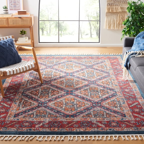 Safavieh Farmhouse Flanagan Southwestern Area Rug, Ivory/Navy, 8' x 10'