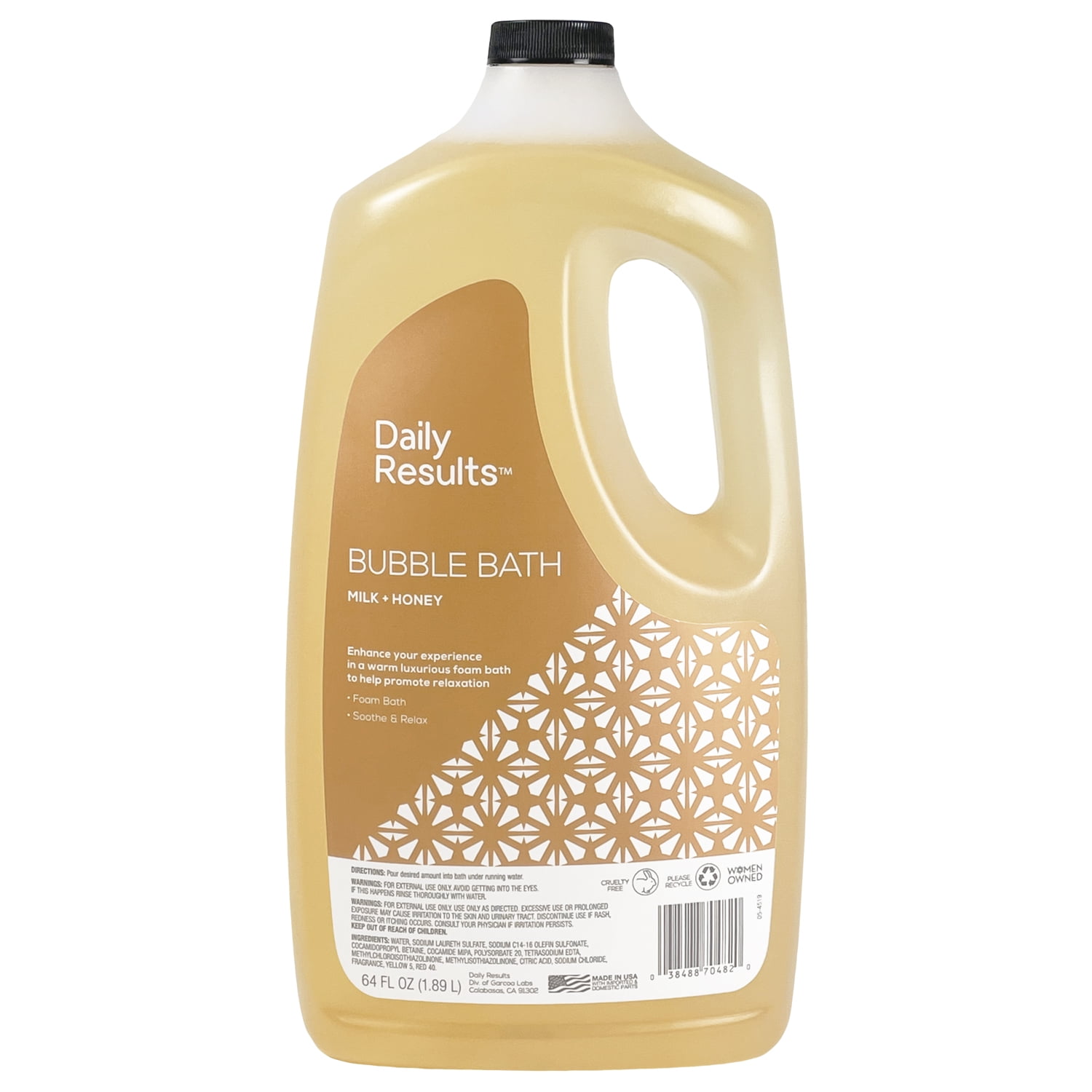 Daily Results Bubble Bath Milk and Honey, 64 fl oz