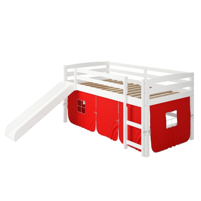 Chelsea Home Furniture Danny Red Tent Loft Bed with Slide And Ladder