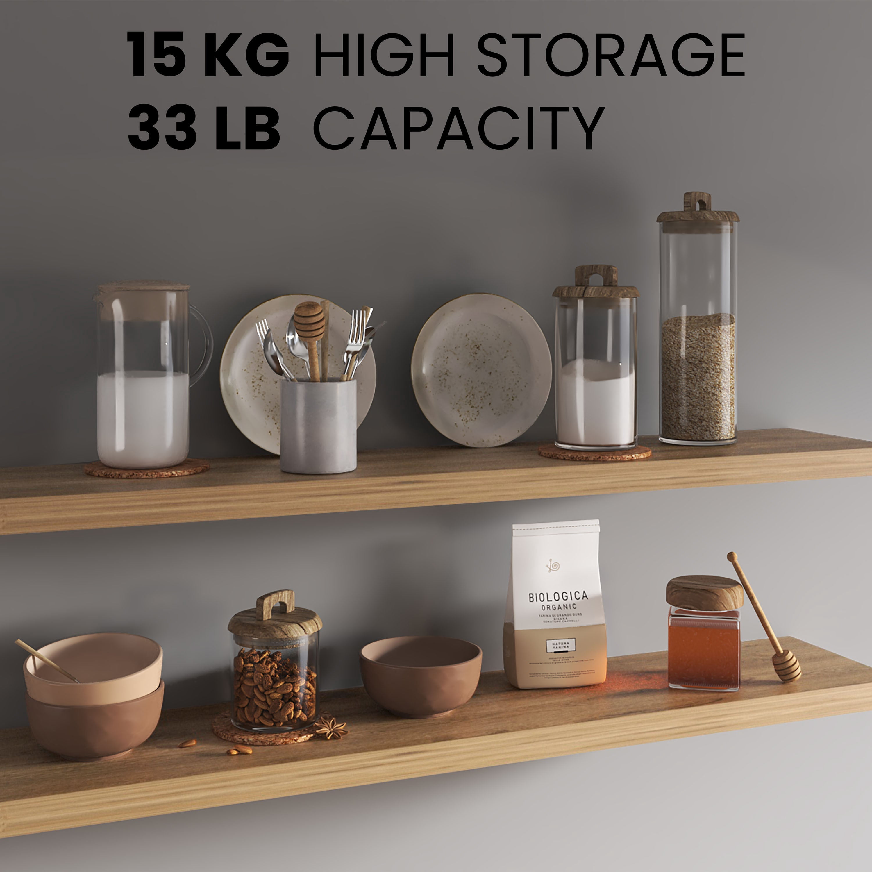Ecco 47" Wide Floating Shelves Set of 2 Engineered Wood Macadamia
