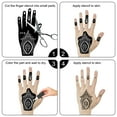thumbnail image 1 of Plantilla para tatuaje de mano, color negro, 12 hojas, juego de plantillas para tatuajes de henna inspirados en la India, tatuaje temporal para manos, pintura artística para dedos para, 1 of 7