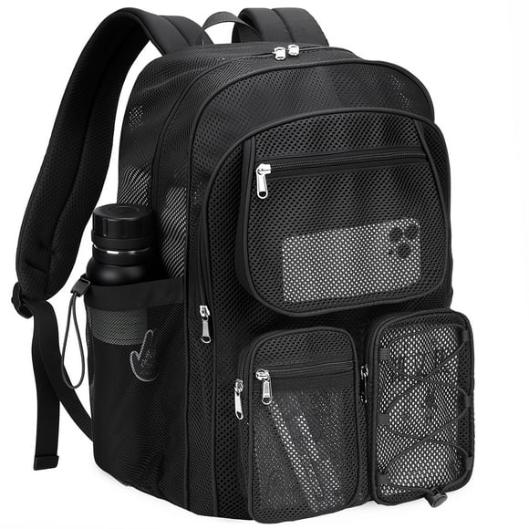 Mochila de malla enttgo Heavy Duty negra para viajes escolares