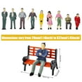 thumbnail image 3 of 50 Pcs People Figurines Set Tiny Sitting And Standing Delicate Hand Painted People Model Train Park Street People Figures for Miniature Scenes,1:50 Scale, 3 of 10