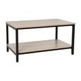 thumbnail image 2 of Emma + Oliver Minimalist Industrial Driftwood Finished Engineered Wood Coffee Table with Black Steel Tube Frame and Lower Storage Shelf, 2 of 14