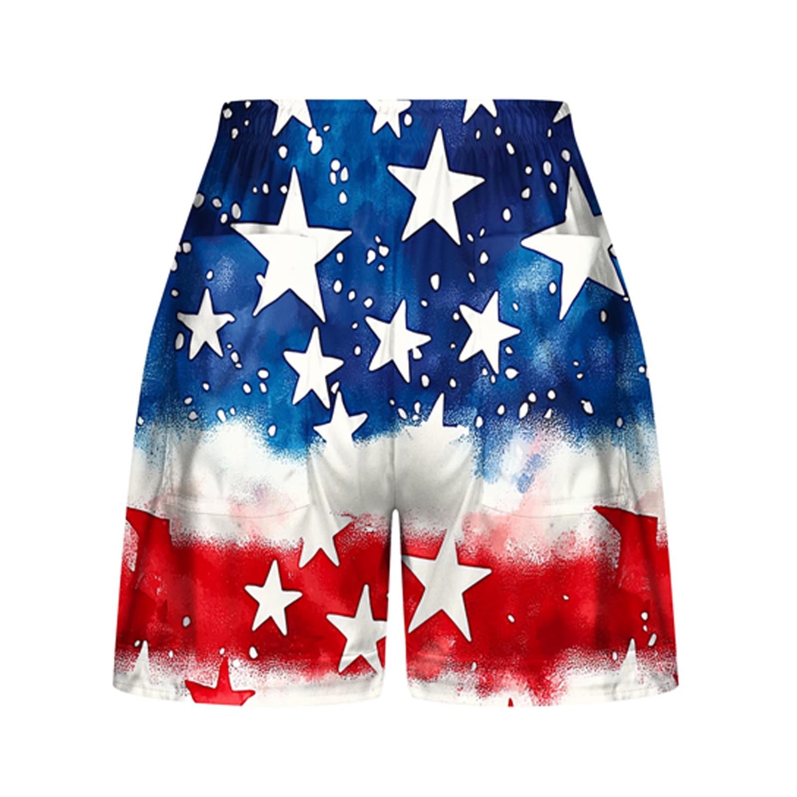 CFLVAEK Red White and Blue Shorts Women July 4th Patriotci Shorts Casual Summer High Waist Drawstring Shorts with Pockets Beach Trendy Shorts L