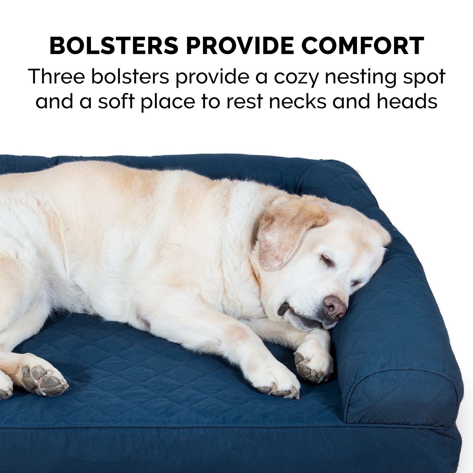 FurHaven Pet Products Quilted Cooling Gel Top Sofa Pet Bed for Dogs & Cats - Navy, Jumbo