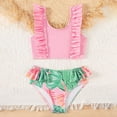 thumbnail image 2 of Ymyiu Toddler Bathing Suits Toddler Swimsuit Girl Baby Bathing Suit Ruffle Sleeveless Beach Swimwear with Shorts Two Piece Tankini Set 5T 6T (Pink,5-6 Years), 2 of 7