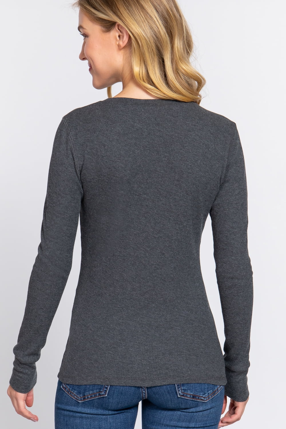 TheLovely Juiors & Plus Casual Long Sleeve Crew Neck Thermal T-Shirts Top