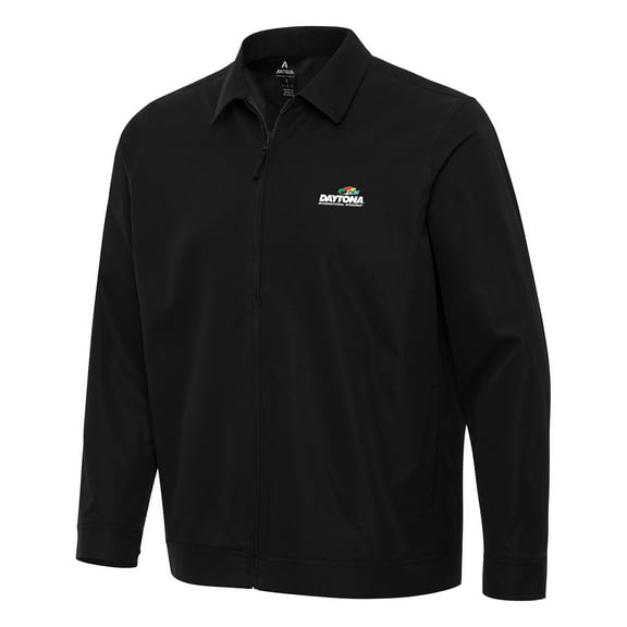 Men's-Antigua  Black Daytona International Speedway Pivot Full-Zip Jacket