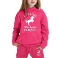 thumbnail image 4 of shqvo Just A Girl Who Loves Fall Long Sleeve Shirt Girls Hoodie Outfits 2pc Set Kids Hooded Sweatshirt with Sweatpant Comfy Casual Outfit Loungewear Horse Gifts for Girls 8-12, 4 of 4