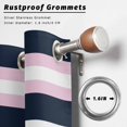 thumbnail image 6 of Outdoor Curtains for Patio Waterproof, Pink Navy Blue Striped Windproof Pravicy Outside Porch Blackout Curtain, Minimalist Abstract Lines Artwork Sun Blocking Grommets Curtains for Cabana 54"x84", 6 of 9
