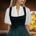thumbnail image 2 of Women's Oktoberfest Solid White Short Sleeve Fly Sleeve Base Dress Shirt, 2 of 9