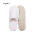 thumbnail image 3 of Pantuflas desechables de lana Coral 10 pares Qarigey para Hotel Calzado Blanco, 3 of 6