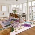 thumbnail image 3 of Balacho Soft Texture Modern Hand-Painted Watercolor Floral Area Rug, 5' x 8', Blush Pink, 3 of 8