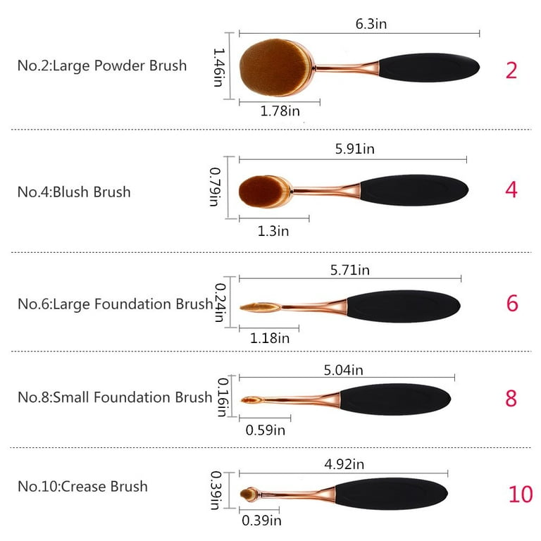 Dighealth Foundation Oval Makeup Brush Soft Toothbrush Type