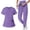 Light Purple, variant on JULMCOMO Scrubs for Women Set Quick Dry V Neck Solid Hospital Medical Work Scrubs Short Sleeve Easy Care Uniforms with Multi Pockets Pink M