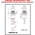 thumbnail image 2 of Mini Push Button Momentary Switches, Ampper 2 Pin On Off 1A 250V AC 7MM Round SPST Normal Close Momentary Pushbutton Switches, 2 of 5