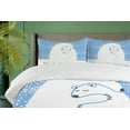 thumbnail image 4 of Ambesonne Winter Duvet Cover Set, Polar Bear Mother, 2-Calking, White Blue, 4 of 7
