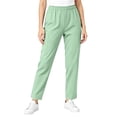 thumbnail image 2 of Bloomae Women's Scrub Pants Lightweight Elastic High Waist Straight Leg Lounge Trousers with Pockets Casual Baggy Work Uniform Pants, 2 of 8