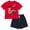 Lightning McQueen Red, variant on Disney Mickey Mouse Toddler Boys' T-Shirt and Plaid Shorts Set Red