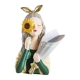 thumbnail image 2 of Florero de niña decoración estatua figura de niña Macarena Oro 25 cm x 13 cm x 34 cm, 2 of 8
