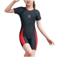 thumbnail image 3 of Piuwrlz 8-10 Years Teen Swimsuit Girls Swimming Suit 1 PC School Uniform T Shirt Black Size 8-10 Years, 3 of 8