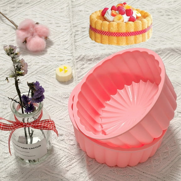 Lunxisen 4 Pcs Silicone Sunflower Cake Ice Cream Chocolate Mold Soap Baking Dish Cake Pan Muffin Mould(6in)
