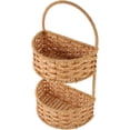 thumbnail image 3 of Raindrops Hanging Flower Basket for Laundry Vintage Style PP and Iron Material Light Brown Doublelayer Storage 10.2x5.9x15.7 Inches, 3 of 8