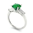 thumbnail image 2 of Three-Stone Engagement Ring for Women - 2ct Simulated Emerald in 14K White Gold Promise Ring, 2 of 6