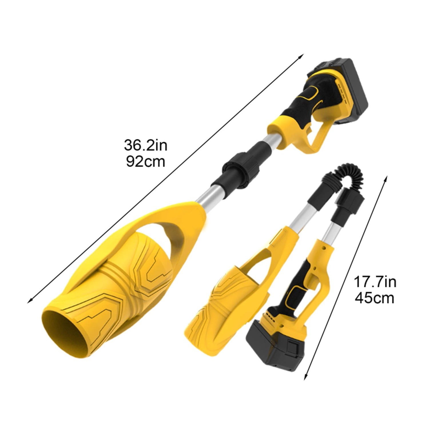 Cordless Handheld Electric Leaf Blower, 21V with 2 x 2000mAh Batteries, Charger & Noise-Canceling Headphones, Portable & Foldable Blowers for Patio, Driveway, Leaves, Snow & Dust Cleaning Yellow