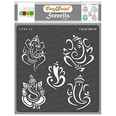 CrafTreat Ganeshas Stencil for Painting and Crafting - 6"x6"