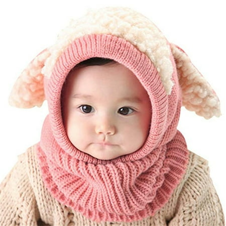 

Douhoow Baby Knitted Beanie Hat Kids Winter Autumn Hooded Scarf Earflap Cap