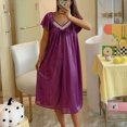 thumbnail image 3 of HomeGardon Nightgowns for Women,Summer Dresses Women's Nightdress Lingerie Sleepwear Solid Color Loose Pajamas, 3 of 4