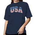 thumbnail image 2 of Smartprints USA Stars and Stripes Patriotic Women's T-shirt, Navy, S, 2 of 3